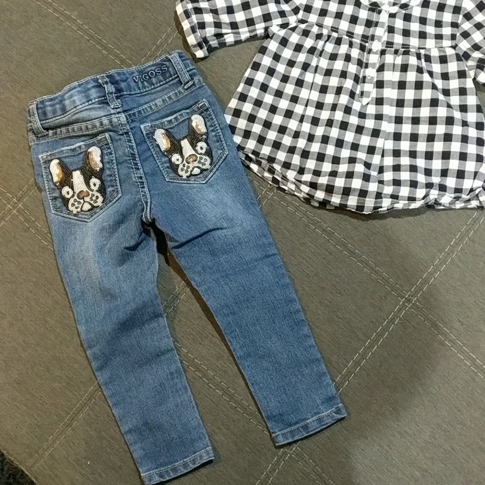 OshKosh Shirt and Vigoss Jeans with puppy pockets